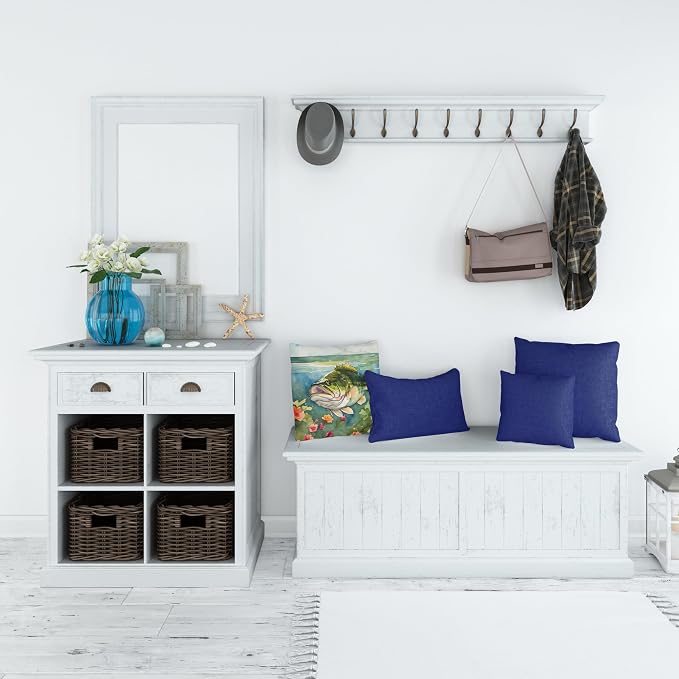 Caroline's Treasures Largemouth Bass Throw Pillow Machine Washable, Indoor Outdoor Decorative Pillow for Couch, Bed or Patio, 18Hx18W