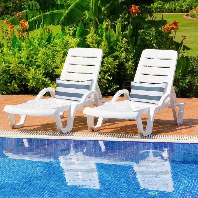 Lewondr 2 Pack Outdoor Throw Pillow Covers, 12"x20", Navy Blue + White | Lumbar Rectangle Stripe, Waterproof, For Outdoor Patio Porch Farmhouse Garden Balcony Couch, 30x50cm