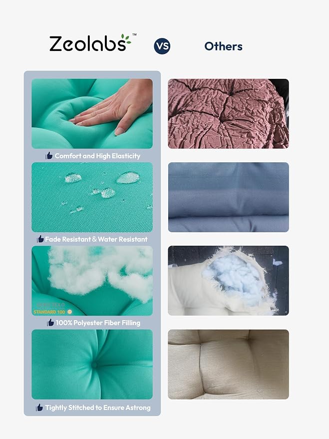 Indoor Outdoor Lumbar Pillows,Waterproof Outdoor Pillows Set of 4 for Patio Furniture,12×20 Inch, Teal