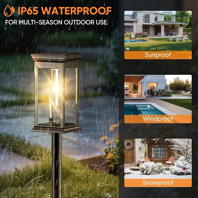 Solar Pathway Lights Outdoor Waterproof – 10 Pack Bright Solar Powered Garden Lights with Auto On/Off, IP65 LED Landscape Lighting for Walkway Patio Lawn Yard Decor
