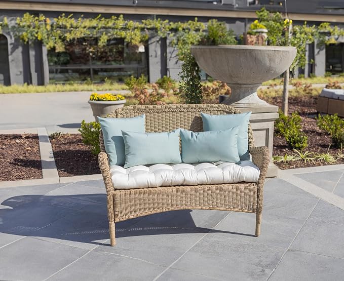 RSH DECOR: Sunbrella Lumbar Throw Pillows Set of 4 | 20" x 12" | Water and Fade-Resistant Performance Fabric | Outdoor Pillow Covers with Down-Alternative Inserts | Canvas Spa
