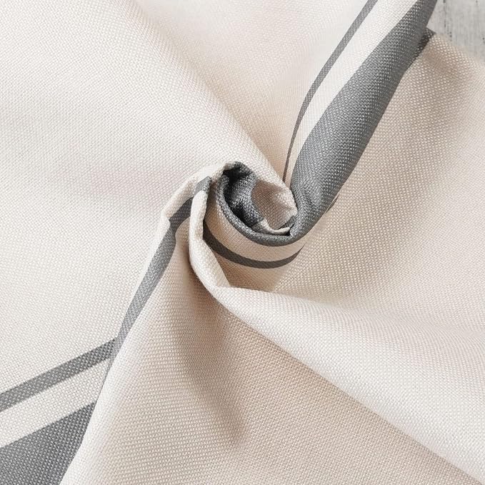 ONWAY Outdoor Pillow Covers Waterproof 20x20 Set of 2 Decorative Linen Throw Pillow Cover Beige and Grey Striped Outdoor Pillows for Patio Furniture