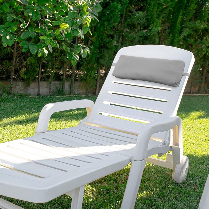 Qunclay Headrest Pillow Pool Furniture Lounge Pillow Chair Pillows Patio Furniture Pillows with Adjustable Elastic Tape Band Head Support Pillow for Pool Patio Chairs (Gray,2 Pieces)