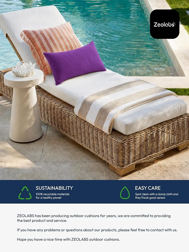 Indoor Outdoor Lumbar Pillows,Waterproof Outdoor Pillows Set of 4 for Patio Furniture,12×20 Inch, Purple