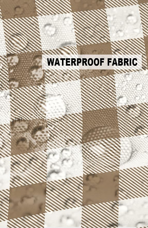Outdoor Waterproof Throw Pillow Covers Set of 2 Light Brown Buffalo Check Plaid Pillowcases 24x24 Inches Farmhouse Style Patio Decorative Pillows Cushion Case Patio Pillows for Couch Bed Chair Garden