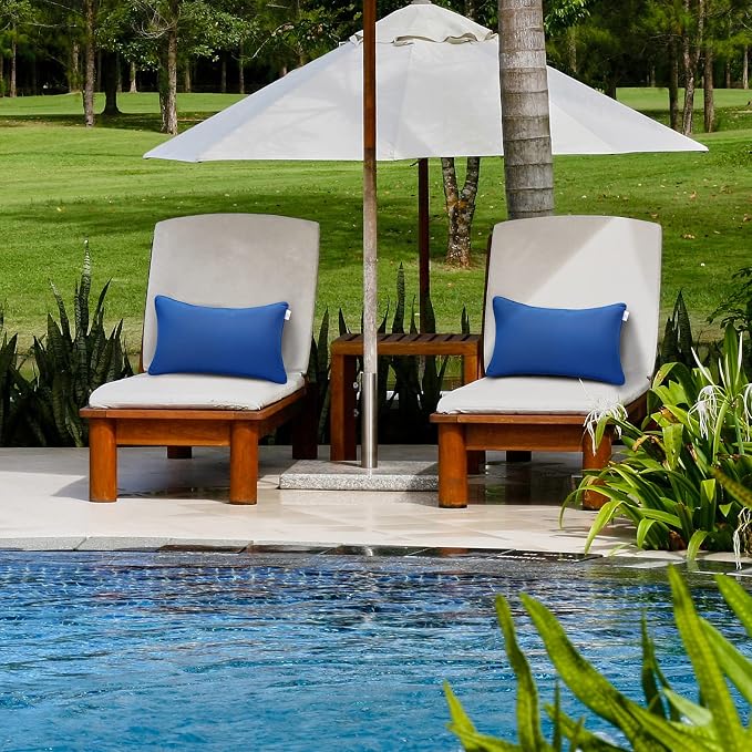 JMGBird Blue Outdoor Pillows Waterproof Outdoor Throw Pillows with Insert | 12×20 Outdoor Patio Pillows Waterproof Decorative Pillows Outdoor Lumbar Pillows for Patio Furniture
