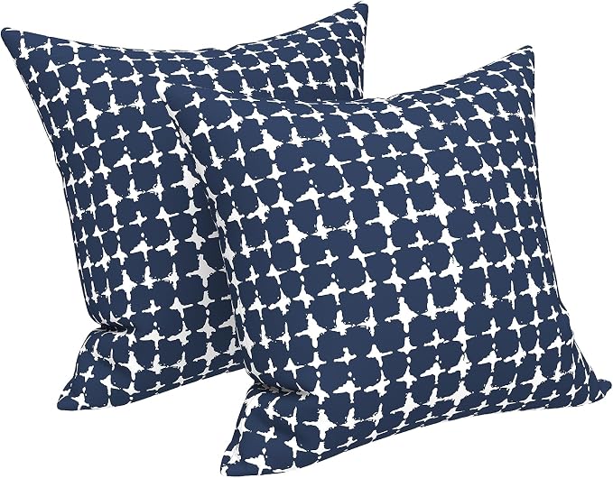 LVTXIII Outdoor Throw Pillows, Decorative Throw Pillows with Inserts, 20"x20" Square Pillows for Bed, Couch, Sofa and Patio Furniture, Set of 2, Tie-dye Navy