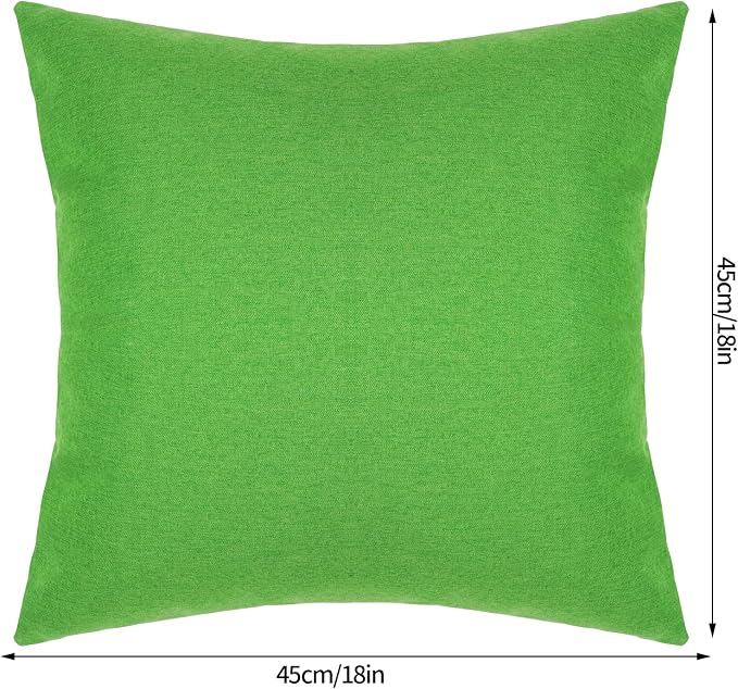 Pack of 4 Decorative Outdoor Waterproof Throw Pillow Covers ONLY Square Garden Cushion Cases for Patio, Couch, Tent and Sofa, 18 x 18 Inches, (Blue-Green, Blue, Green, Light Green)