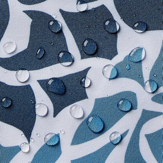 Allorry Outdoor Pillow Covers 18x18 Set of 2 Navy Blue Flower Pattern Decoration Throw Pillow Covers for Spring Summer Outdoor Waterproof Furniture Garden Patio Sofa Bedroom Home Decor JB011-C18
