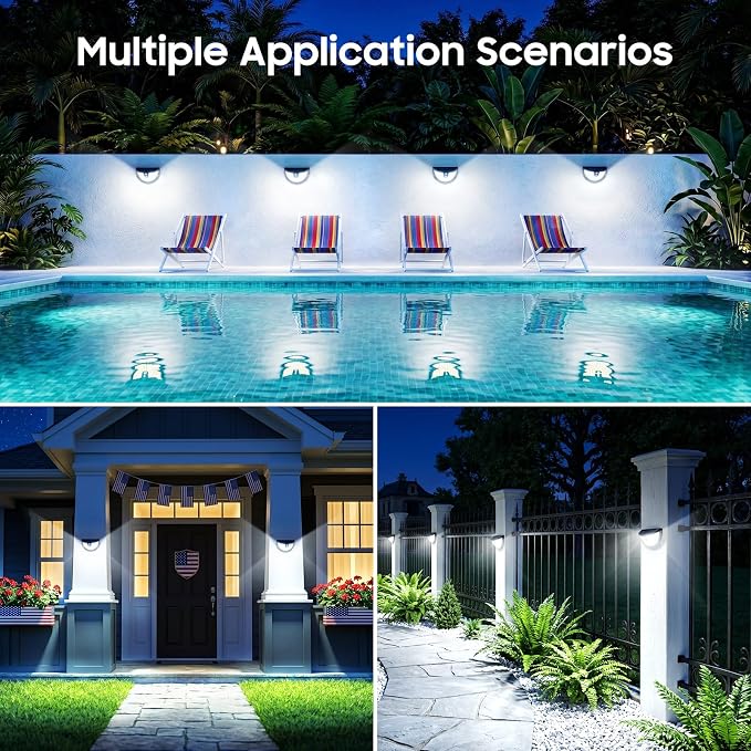 Solar Motion Sensor Lights Outdoor, 151 LED Super Bright Solar Lights 270° Angle,Wireless Security Wall Light with 2 Lighting Modes, IP65 Waterproof Solar Powered Fence Lights for Patio,Yard,Walkway