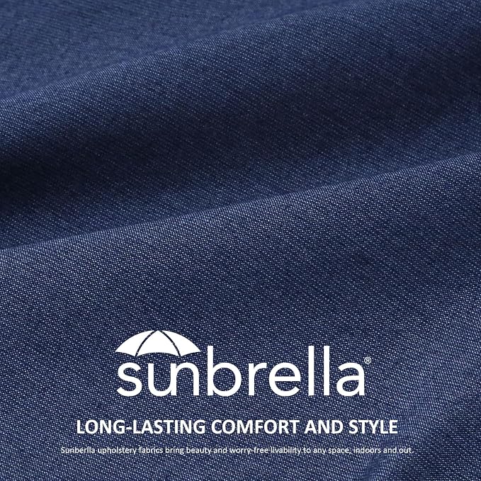 Unimatta Sunbrella Decorative Outdoor Water Repellent Throw Pillows with Inserts, Set of 4, 18" x18" Pillows for Patio, Backyard, Bed, Couch, and Patio Furniture, Specrtum Indigo
