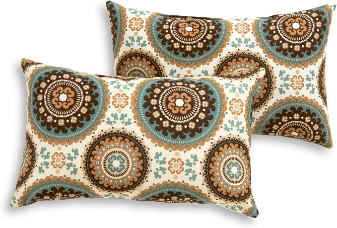 South Pine Porch Outdoor 19x12-inch Rectangle Accent Pillow (Set of 2), Spray