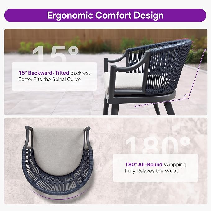 PURPLE LEAF Outdoor Dining Set for 10 with Waterproof Furniture Cover All Weather Patio Dining Set with Rectangular Aluminum Table and Wicker Dining Chairs for Garden Deck Backyard Kitchen, Grey