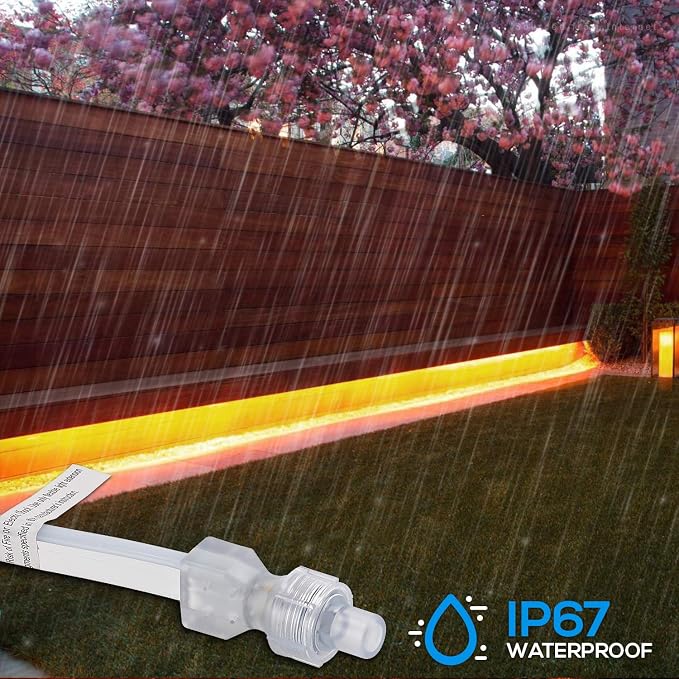 TORCHSTAR 50ft LED Neon Rope Light, Amber LED Strip Lights | Outdoor IP67 Waterproof, 120V UL Plug, ETL Connectable, Neon Light Strip for Shop Sign, Patio Decor, Max 2 Sets (100FT)