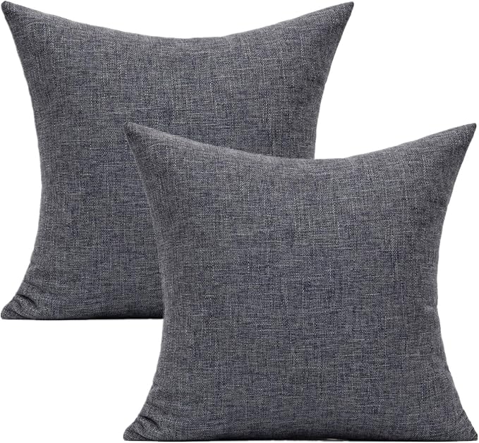 All Smiles Dark Gray Throw Pillow Covers for Outdoor Patio Porch Funiture Cushion Decorations Pillowcase for Sofa Bedroom Car 20x20 Inch Home Decor