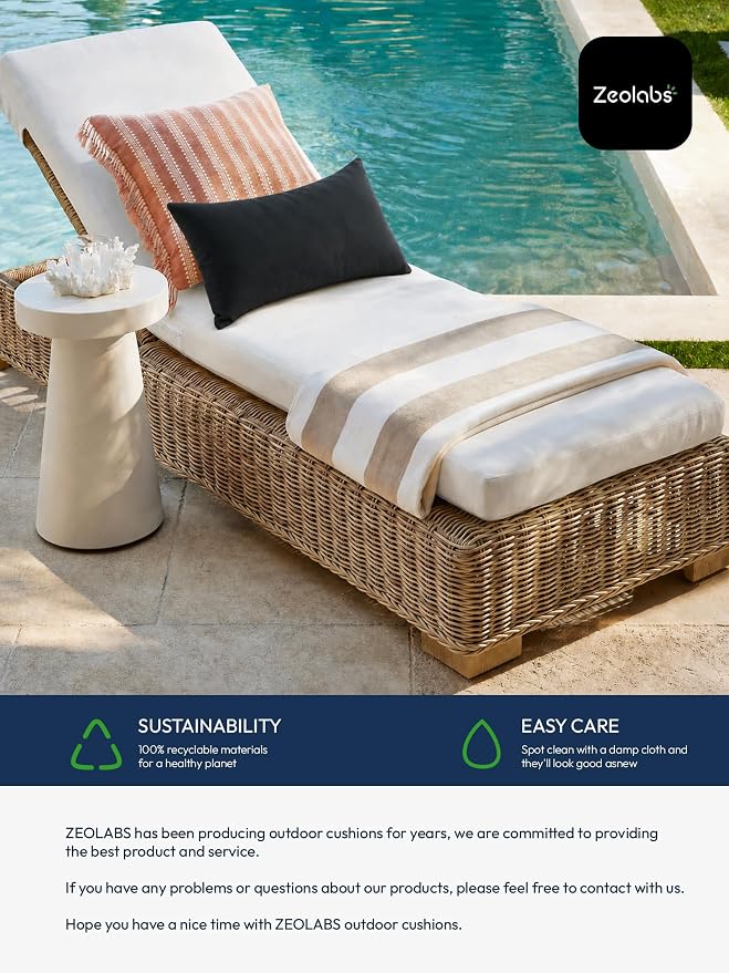 Indoor Outdoor Lumbar Pillows,Waterproof Outdoor Pillows Set of 4 for Patio Furniture,12×20 Inch, Black