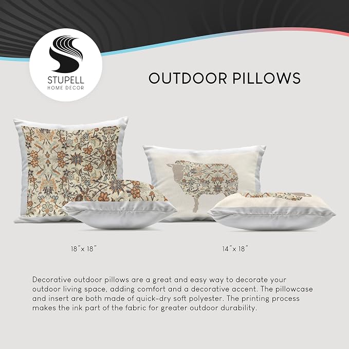 Stupell Industries | Glam Fashion Butterfly, 18 x 18 | Outdoor Pillow, Made in USA - By Madeline Blake