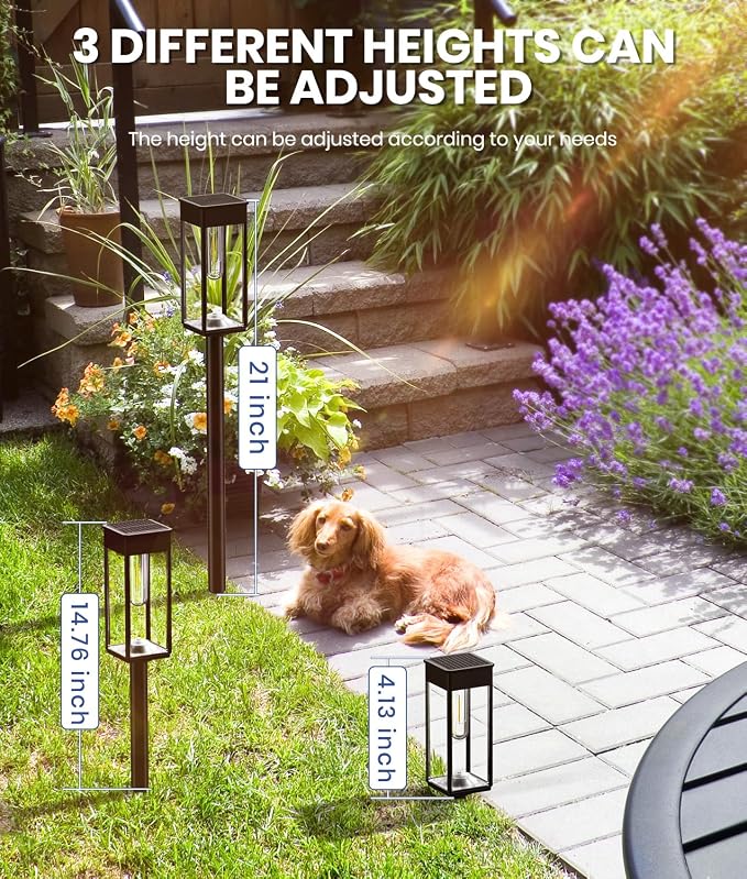 12 Pack Bright Solar Pathway Lights Outdoor,IP65 Waterproof Auto On/Off Solar Garden Light Path Lights Solar Powered for Outside Yard Path Lawn Walkway Driveway Landscape Lighting Patio Decor