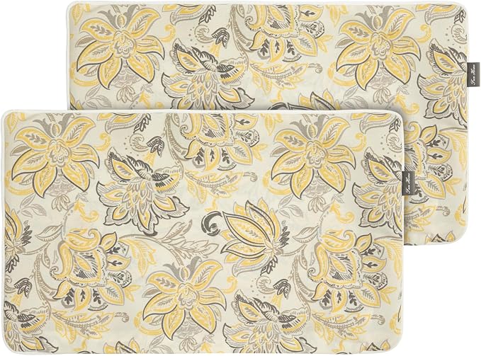 FUNHOME Waterproof Outdoor Lumbar Pillow Covers Set of 2,Home Decor for Garden Patio Furniture,Couch,Sofa 12"x20" Inch Decorative Pillows Cover Only,NO Insert(Yellow Flower)