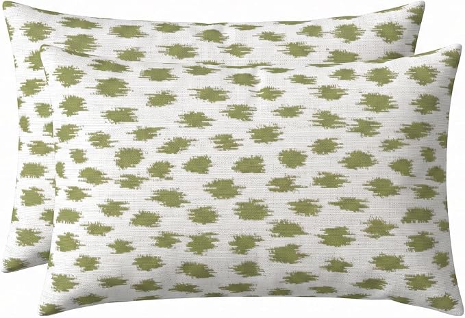 RSH DECOR: Sunbrella Jumbo Lumbar Pillows Set of 2 | 26" x 16" | Water and Fade-Resistant Performance Fabric | Outdoor Pillow Covers with Down-Alternative Inserts | Made in USA (Agra Cactus)