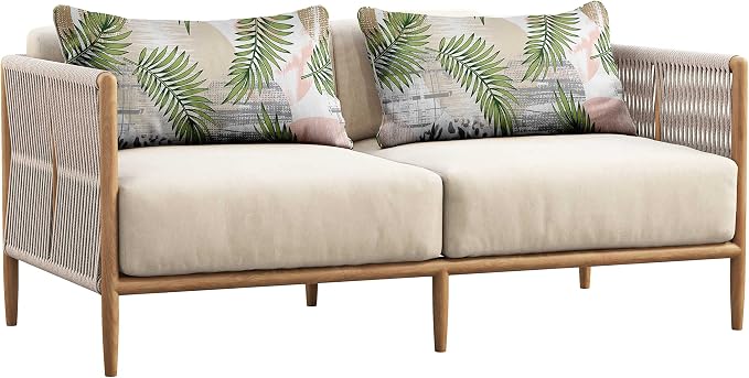 Indoor/Outdoor Polyester Fabric Lumbar Pillow Cover, All-Weather Waterproof Rectangular Cushion Case for Patio Furniture, 16 x 24 Set of 2 - Tropical-79