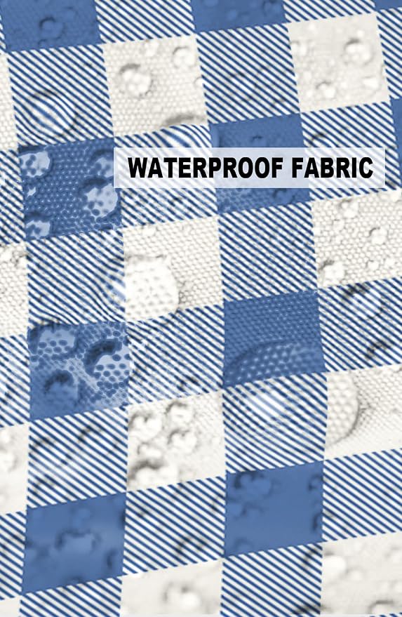 Outdoor Waterproof Throw Pillow Covers Set of 2 Buffalo Plaid Blue Check Lumbar Pillowcases 20x12 Inches Farmhouse Style Patio Decorative Pillows Cushion Case Patio Pillows for Couch Bed Chair Garden