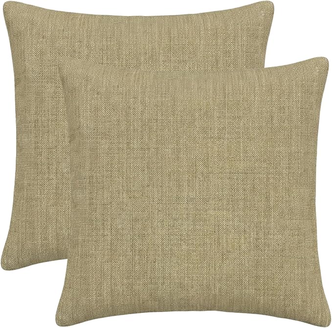 RSH DECOR: Sunbrella Square Throw Pillows Set of 2 | 24" x 24" | Water and Fade-Resistant Performance Fabric | Outdoor Pillow Covers with Down-Alternative Inserts | Made in USA (Cast Tinsel)