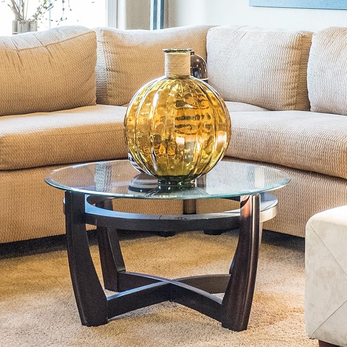 30" Inch Round Glass Table Top 3/8" Thick Tempered Beveled Edge by Fab Glass and Mirror