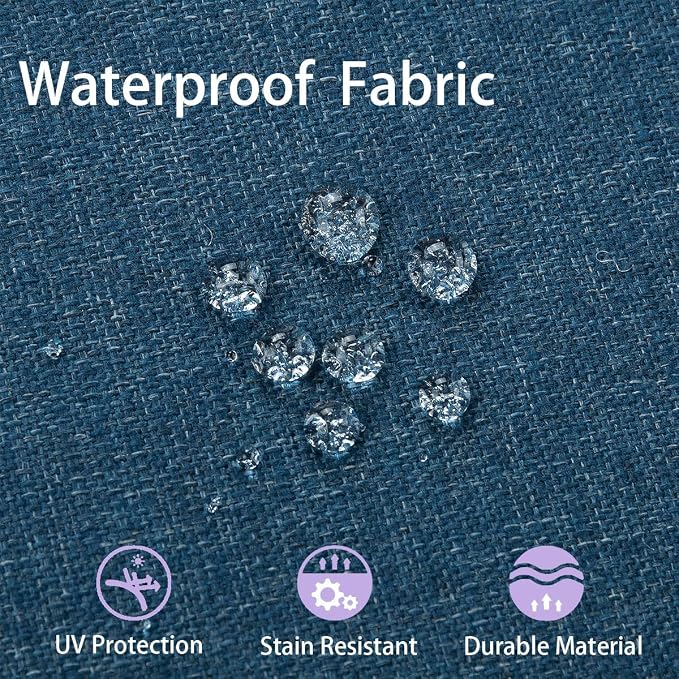 Outdoor Throw Pillows Water Resistant 18x18 inch,Decorative Throw Pillow with Insert Set of 2,Hidden Zipper Headrests for Patio Furniture Sofa Couch Chair(Denim Blue)