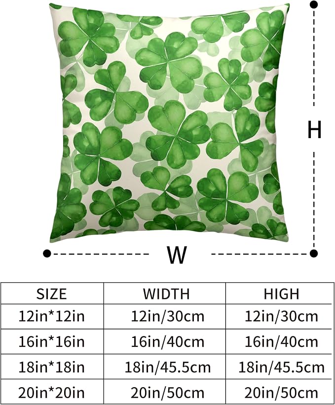 Saint Patricks Day Pillow Covers 24x24 Green Clover Pillow Case Set of 2 Lucky Charm Throw Pillow Covers St Patricks Cotton Blend Cushion Case for Living Room Sofa Couch