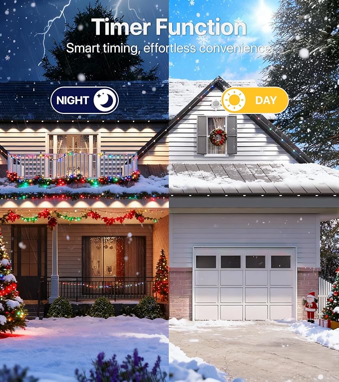 Permanent Outdoor Lights, 100FT RGB+IC Eave Lights, Music Mode | Permanent Outdoor Lights with App & Remote Control, 72+ Preset Scenes, Timer, and IP65 Protection for Homes, Yard