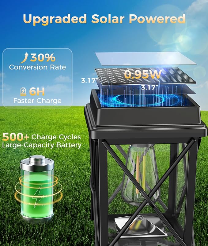 XMCOSY+ Solar Lights Outdoor Waterproof, 6 Pack Solar Pathway Lights | 20-50LM adjustable brightness, 3-in-1 landscape light for yard, backyard, driveway, landscape, path (warm/cool white)