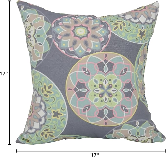 Blazing Needles Outdoor Geometric Throw Pillow, 17", Cera Sterling 2 Count