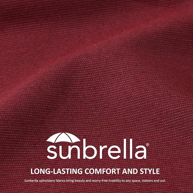 Unimatta Sunbrella Decorative Outdoor Water Repellent Throw Pillows with Inserts, Set of 4, 18" x18" Pillows for Patio, Backyard, Bed, Couch, and Patio Furniture, Spectrum Ruby