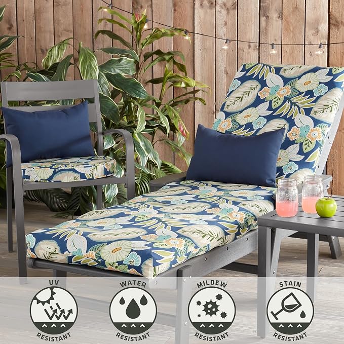 Greendale Home Fashions 2-Pack Outdoor 19x12 inch Rectangle Decorative Throw Pillow, Midnight