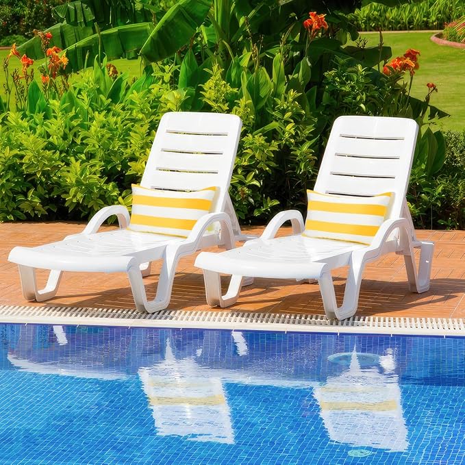 Lewondr 2 Pack Outdoor Throw Pillow Covers, 12"x20", Yellow + White | Lumbar Rectangle Stripe, Waterproof, For Outdoor Patio Porch Farmhouse Garden Balcony Couch, 30x50cm