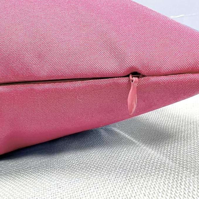 VAKADO 12x20 Outdoor Waterproof Throw Pillow Covers Set of 2 Decorative Outside Patio Furniture Cushion Cases Decor for Garden Bench Porch Couch Tent,Hot Pink