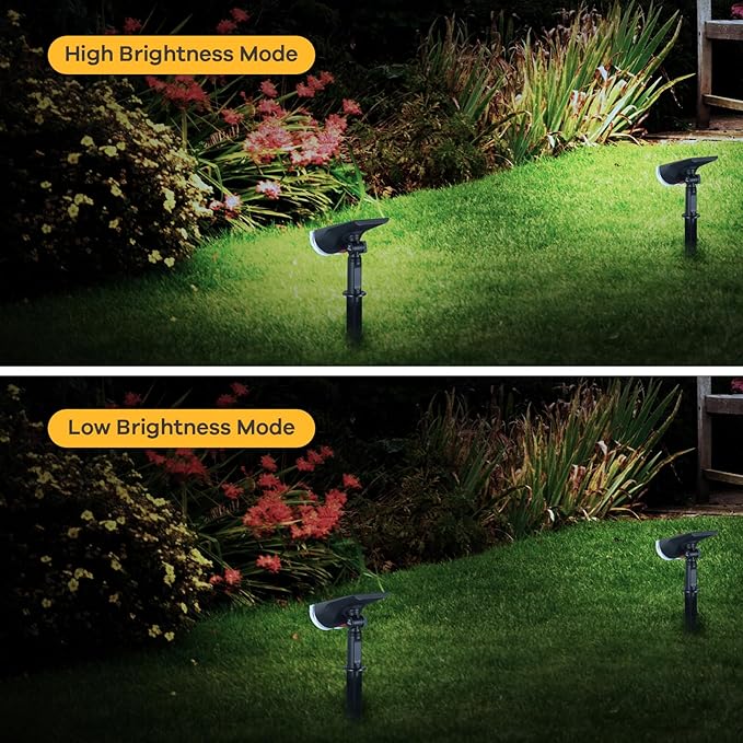 Linkind Solar Spotlights Outdoor Waterproof Dusk to Dawn Cool White 2 Pack | StarrayS Mini, 2 Lighting Modes, 6500K, IP65, Adjustable Head for Landscape Garden Yard Patio Flag Tree Backyard Pathway