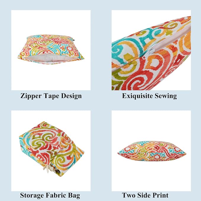 Outdoor Pillow Covers 18x18 Inch Pack of 2, No Insert-Corinthian Dapple | Square Throw Pillow Covers, Water-Repellent, Modern Pillow Cases for Sofa Patio Couch Decoration