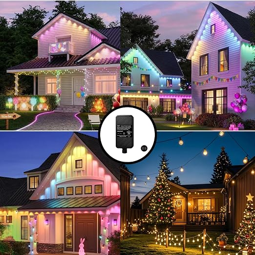 24V Power Supply for Low Voltage Landscape, 24V 1A 24W Outdoor Power Adapter,Permanent Outdoor LED Transformer Replacement-Black