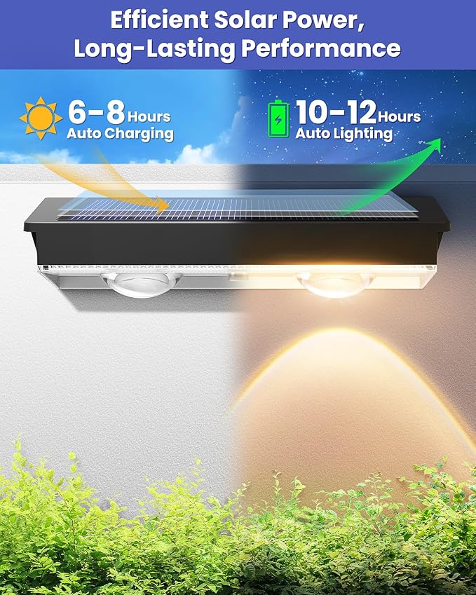 Solar Fence Lights Outdoor, 20 Pack Warm White/RGB Fence Solar Lights with 2 LED, IP65 Waterproof, Backyard Patio Decor for Deck, Wall, Railing, Pool, Stair