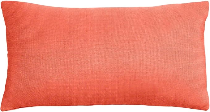 Cushion Source Lumbar Pillow, 20" x 12" Indoor/Outdoor Durable Pillow, Multiple Sunbrella Fabric Options Available, Sunbrella Melon