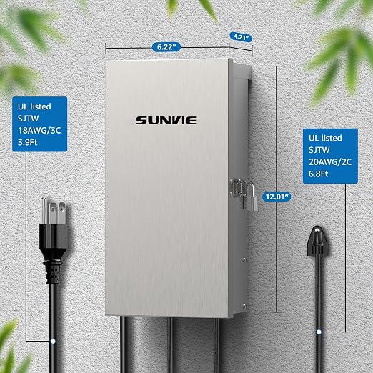 SUNVIE 300W Low Voltage Transformer with 3 Zone, Photocell Sensor & Timer | 120V to 12V/14V AC Landscape Transformer, 304 Stainless Steel, Circuit Protection, for Garden Lights Path Lights Spotlights