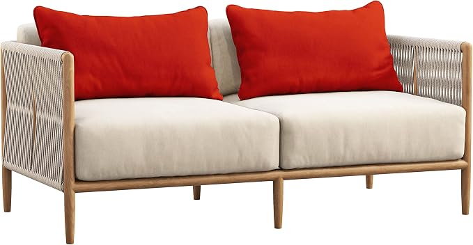 Indoor/Outdoor Polyester Fabric Lumbar Pillow Cover, All-Weather Waterproof Rectangular Cushion Case for Patio Furniture, 12 x 24 Set of 2 -Red