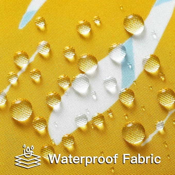 OTOSTAR Outdoor Waterproof Throw Pillow Covers 12x20 Inch Set of 2 Double-Sided Yellow Blue Tropical Leaf and Flower Spring Summer Decorative Pillow Cases for Patio Funiture Garden Tent Balcony Couch