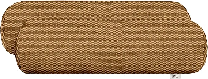 RSH DECOR: Sunbrella Neck Roll Pillows Set of 2 | 24” x 8” | Outdoor Bolster for Patio, Deck, Porch, or Poolside Chairs | Fade & Water-Resistant | Made in USA (Sailcloth Sienna Tan)