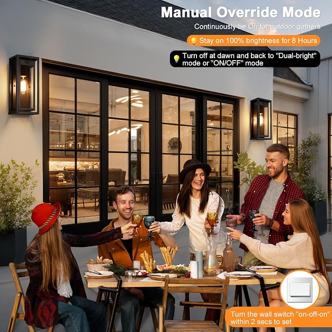 15" Large Outdoor Wall Lights, Dusk to Dawn Motion Sensor Outdoor Lights, Waterproof Anti-Rust Wall Sconces, Exterior Lighting Fixtures for Front Door, Porch, Garage, 1 Pack