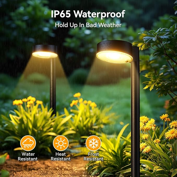 Ahaorigin 4 Pack Solar Pathway Lights Outdoor, Bright LED Solar Lights Outdoor Waterproof, Up to 12 Hrs Modern Path Lighting for Yard Garden Walkway Driveway Lawn Decor (4 Pack)