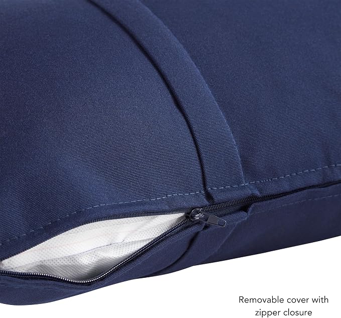 Greendale Home Fashions Sunbrella 20'' Square Outdoor Throw Pillow with Removable Cover (Set of 2), Canvas Navy