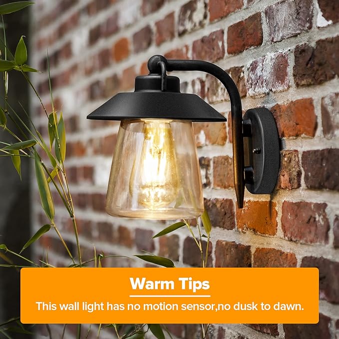 LUTEC 2 Pack Outdoor Indoor Exterior Light Fixture, Farmhouse Barn Wall Sconce, Matte Black Finish Anti-Rust Wall Mount Light, Waterproof Wall lamp with Clear Glass for Porch, Exterior, Patio